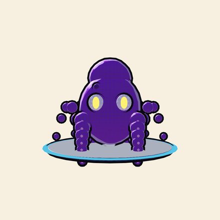 The Kraken, a giant purple octopus rising from the sea