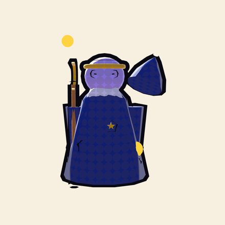 The Sandman, a wizard in a starry blue robe