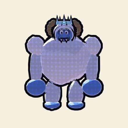 The Yeti King, a huge white yeti with a crown